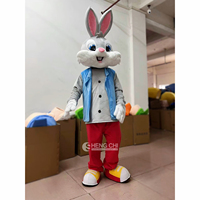 Mascotte gonflable personnalisée Shengchi OEM unisexe en mousse EVA légère sculptée, motif lapin de Pâques pour adultes, idéale pour les fêtes et les défilés.