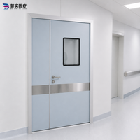 Portes pour hôpital, portes battantes médicales à simple ou double battant, porte en acier pour salle de consultation hospitalière avec panneau de vision carré