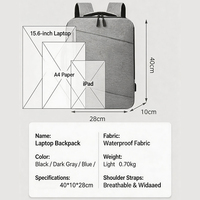Sac à dos pour ordinateur portable imperméable pour hommes, vente chaude en usine, avec chargement USB, logo personnalisé, pour étudiants universitaires et jeunes