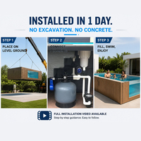 Piscine en plastique renforcé de fibre de verre 6m, revêtement FRP, piscine hors sol préfabriquée, sur mesure