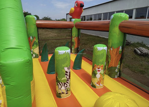 Château gonflable à thème zoo avec toboggan - Château de saut commercial pour parcs d'attractions et fêtes d'enfants - Product Image 6