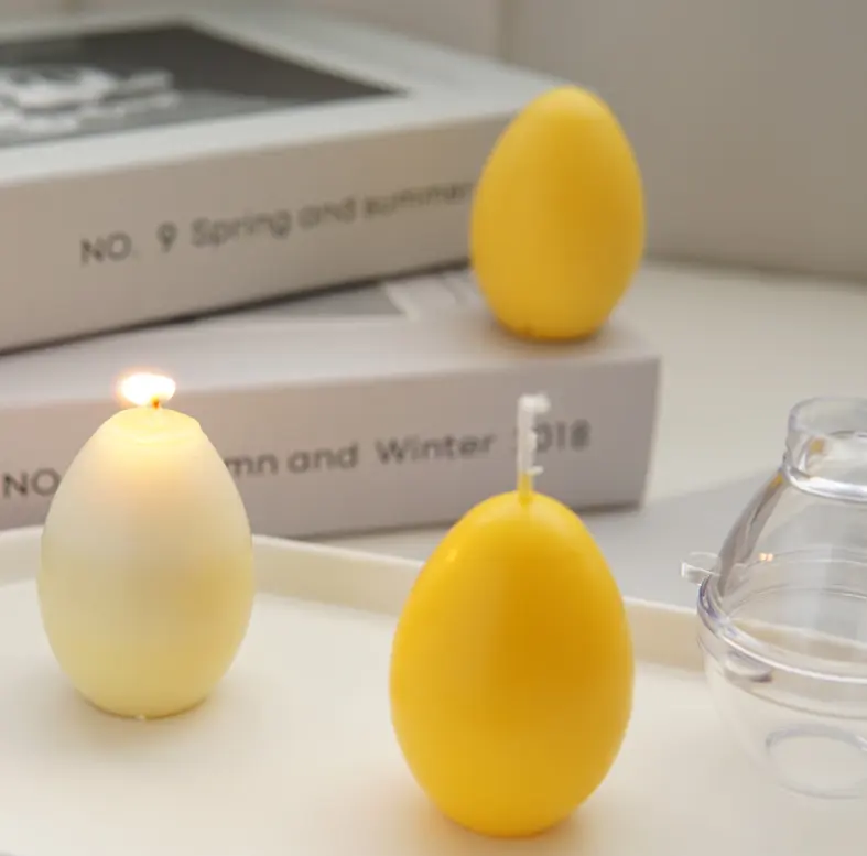 SZ334 DIY yumurta ördek kaz yumurta şekli aromaterapi mum plastik kalıpları 3D mum yapımı için
