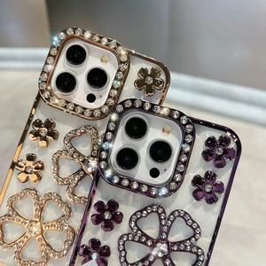 Pour <span class=keywords><strong>Apple</strong></span> <span class=keywords><strong>iPhone</strong></span> <span class=keywords><strong>11</strong></span> à 16 <span class=keywords><strong>pro</strong></span> max galvanoplastie luxe strass diamants fleur femme <span class=keywords><strong>coque</strong></span> souple <span class=keywords><strong>coque</strong></span> de téléphone - Product Image 5