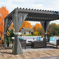 Auvents de soleil extérieurs de luxe magiques, auvents de terrasse, auvents de patio, auvents imperméables, pergola bioclimatique en aluminium à lames orientables électriques