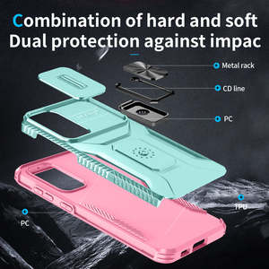 Support de téléphone rotatif antidérapant pour voiture, coque antichoc avec anneau métallique, support magnétique en PC pour <span class=keywords><strong>Samsung</strong></span> S24 A55 - Product Image 3