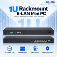 Mini PC Rack 1U Q30600G6 I3 I5 I7, Serveur Cloud avec 6 Ports LAN, Pare-feu Pfsense, Appareil de Sécurité