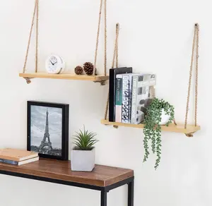 Wall Arts Decoration Wooden Wall Mounted Floating Shelves For Plant And Home Decor Wood Wall Hanging Decoration Rack