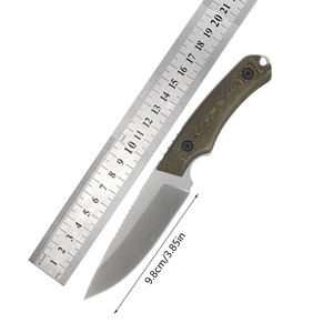 Coltello a Lama Fissa in Acciaio Inossidabile per Caccia e Campeggio con Manico in Micarta, Lama D2, Fodero in Pelle - Disponibile per OEM e Fai-da-te - Product Image 2