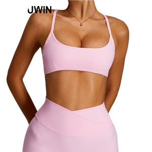 Soutien-gorge de sport pour femmes été 2025, dos nu, bretelles halter, spandex/nylon, sans couture, séchage rapide, maintien élevé, pour la remise en forme, la course à pied, le yoga - Product Image 1