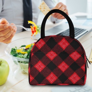 Hawaiian Life Stylish <b>Lunch</b> <b>Bag</b> Custom Red Checked Design Insulation Thermal <b>Tote</b> Cooler <b>Lunch</b> <b>Bag</b> for Worker Women - Product Image 5