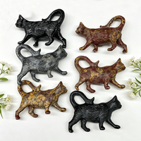 Figurine de chat en marche en pierre semi-précieuse naturelle de 6 cm, statue en cristal sculptée à la main, ornement animal Feng Shui écologique et apaisant