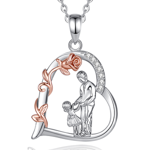Regalo per la Festa del <span class=keywords><strong>Papà</strong></span> Merryshine, Collana con Ciondolo a Cuore in Rame per Figlia, Gioiello con Zirconia Cubica da <span class=keywords><strong>Papà</strong></span> e <span class=keywords><strong>Mamma</strong></span> - Product Image 1