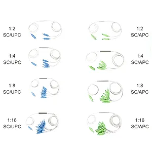 Mini tubo de aço óptico 1x2 1x4 1x8 1x16 1x32 1x64 fibra óptica, divisor plc