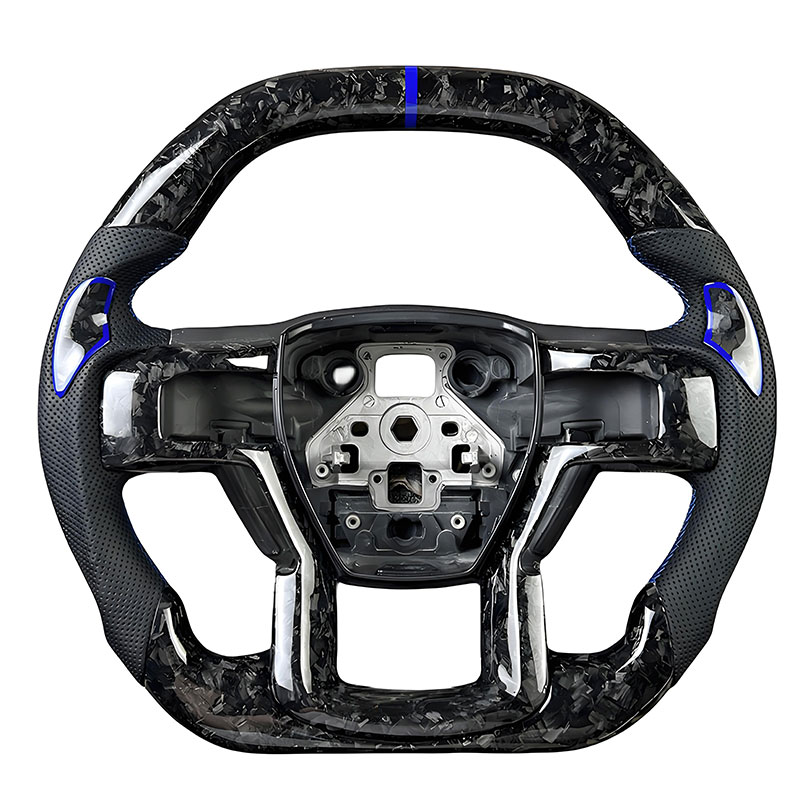 Автомобильные аксессуары 2015-2023 Ford Raptor F150 черная кованая кожа из углеродного волокна руль автомобиля настраивается