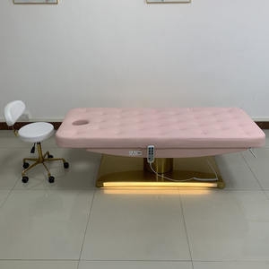 Tables de massage avec trou pour le visage Lit de massage de <span class=keywords><strong>salon</strong></span> dans le style <span class=keywords><strong>Bali</strong></span> Lit de massage noir et or - Product Image 6