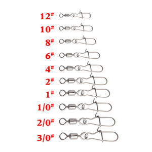 ตัวเชื่อมต่อรูปเลข 8 แบบหมุนได้ พร้อมตะขอเกี่ยวโลหะ ขนาด 12 ถึง 3.0 อุปกรณ์ตกปลา - Product Image 1