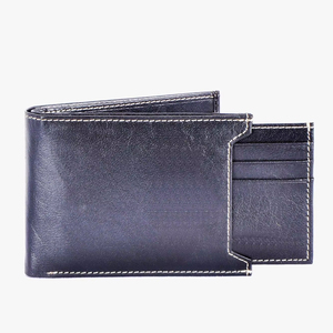 Top-Grade Premium Hommes Bi-Fold RFID Protégé Fabriqué À La Main Vintage En Cuir Véritable Mince Logo Conception De Luxe Style Décontracté Court - Product Image 1