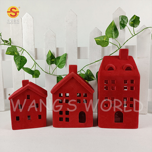 Lámpara de cerámica roja para <span class=keywords><strong>casa</strong></span>, iluminación de múltiples diseños para mesa, decoración de Navidad - Product Image 4