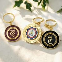 Porte-clés rotatif double couche en alliage de zinc avec logo personnalisé, idéal pour cadeau d'anniversaire (vente en gros)