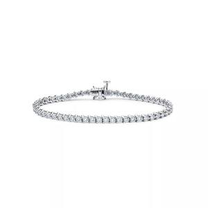 Trendy Moissanite Round Brilliant Tennis Bracelet 925 Sterling Silver Plated Sparkle Chain Elegant Gift Jewelry for Women - Product Image 1