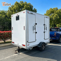 Remorque WC portable de luxe à surface miroir, toilettes 2 postes pour événements VIP, salle de bain mobile haut de gamme, direct usine