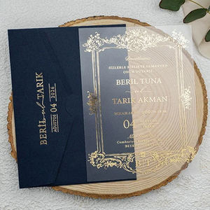 Carte d'Invitation de Luxe Imprimée Personnalisée Avec Enveloppe, Sceau de Cire Autocollant, Cartes de Vœux Faites à la Main, Invitation de <span class=keywords><strong>Mariage</strong></span> en Acrylique - Product Image 6