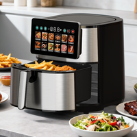 Friteuse à air numérique électrique carrée en acier inoxydable 15L, sans huile, avec gril de cuisson multifonction, moteur silencieux 2400W, économie d'énergie
