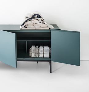 <span class=keywords><strong>Meuble</strong></span> <span class=keywords><strong>TV</strong></span> moderne de luxe en placage de bois naturel avec finition laquée haute brillance, panneau MDF, rangement pour salon - Product Image 2