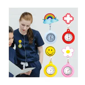 可爱卡通夹吊坠口袋护士乳房手表医生时钟礼品医疗新抵达2021护士手表硅胶