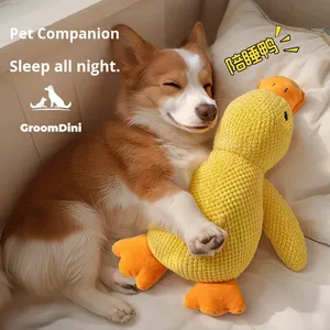 Plush Sleep Companion <strong>Dog</strong> Cat <strong>Toy</strong>-Little Yellow <strong>Duck</strong> Shaped Bite-Resistant Teething Sound-Producing Boredom Relief Charging <strong>Toy</strong> - Product Image 1