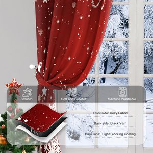 Hot Bán Tùy Chỉnh 52X84 Màu Đỏ Nhiệt Màn Xmas Giáng Sinh Rèm Cửa Cho Phòng Khách Bộ 2 Tấm - Product Image 3
