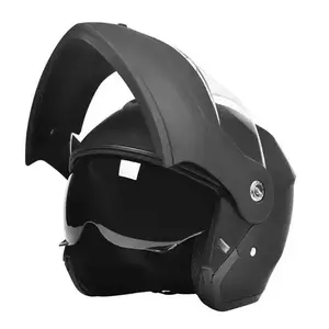 2024 nuevo casco de Motocross LED Modular cara completa doble lente hombres mujeres Flip Up casco de motocicleta