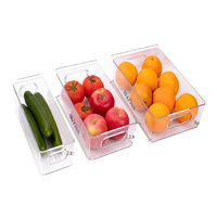 Y&R 25*10*7.5cm Boîtes de rangement carrées en plastique transparent, écologiques, grande capacité, avec couvercle flexible à clapet, organisateurs de réfrigérateur