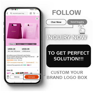 Bolsas de Papel de Lujo para Compras con Asas Troqueladas y Logotipo en Relieve, Éxito de Ventas en Color Rosa para Maquillaje - Product Image 6