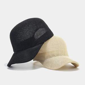 Nouvelle casquette de Baseball tissée Papygrass pour hommes et femmes <span class=keywords><strong>chapeau</strong></span> de soleil d'été respirant avec toit incurvé <span class=keywords><strong>chapeau</strong></span> de paille de couleur unie - Product Image 2