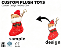 Porte-clés en peluche ours mignon, breloque personnalisée pour cadeau de Noël, idéal pour sac à dos
