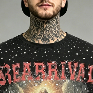 Custom 100% Cotton Oversized Heavyweight Boxy Fit Tee DTG Printing Graphic Sun Faded Acid Washed Rhinestone Distressed <b>T</b> <b>Shirt</b> - Product Image 2