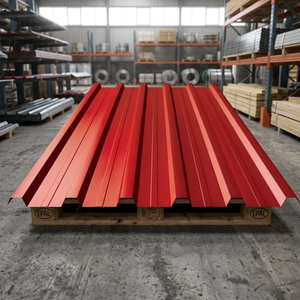 Tôle trapézoïdale peinte rouge et blanche, panneau de toiture en acier ondulé prélaqué, fabriqué en Turquie, durable, qualité DX51D - Product Image 3
