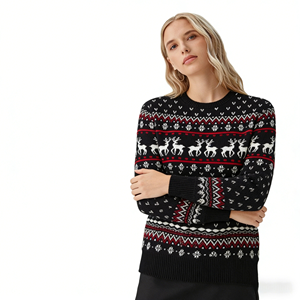 Suéter de Natal Personalizado por Atacado Estilo Vintage para Donos de Animais de Estimação Tamanho Grande com Logo Frontal Suéter Feio - Product Image 4