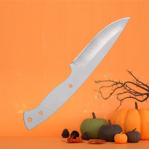 Hongrui, cuchillo de hoja fija de acero inoxidable 440C personalizable con mango de acero, espiga completa para borde exterior en blanco con agujeros DIY - Product Image 3