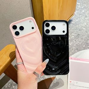 Coque de téléphone 3D motif cœur effet brillant pour iPhone 17 Pro Max, électroplaquée, antichute et antidérapante - Product Image 3