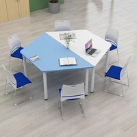 Ensemble de formation hexagonal, bureau mobile multifonctionnel trapézoïdal, table de réunion modulaire longue, mobilier intelligent pour étudiants