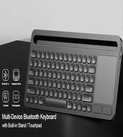 Dokunmatik Yüzeyli ve Telefon Tutucu Özellikli Sessiz Tıklamalı Kablosuz Klavye, Tablet/Telefon/Dizüstü Bilgisayar Ofis Kullanımı için Çift Modlu Klavye