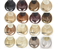 Cheveux synthétiques frange droite frange avant naturelle clip dans les extensions de cheveux ligne pleine frange frange résistant à la chaleur postiche 30 grammes