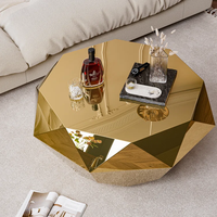 Table basse moderne en forme de diamant en acier inoxydable pour la maison meubles de salon d'hôtel