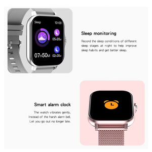 Montre connectée tendance pour femme <span class=keywords><strong>ou</strong></span> homme, montre connectée de 1,69 pouce pour téléphones Android et iOS, étanche avec écran tactile couleur - Product Image 2
