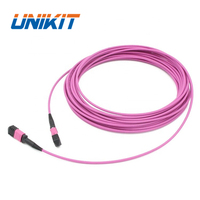 Cable de fibra óptica MPO MTP para maletero, MPO a MPO macho y hembra de 12 núcleos, OM4, 50/125um, tipo B, LSZH, venta al por mayor