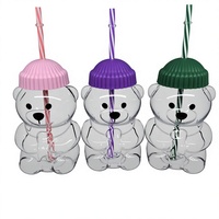Gobelet portable en forme d'ours de dessin animé Star Buck avec paille, idéal pour le café, le lait et le thé – Cadeau de Noël transfrontalier