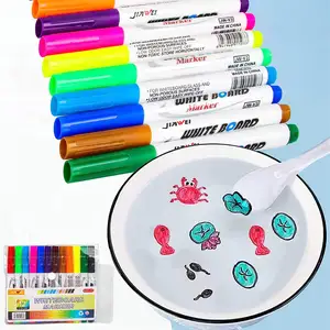 Bview Art 8/12 Colors DIY Magic Water Painting Pen Floating Ink Pen for Whiteboard Mirror Ceramic Paper