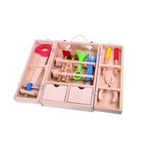 Juego de Herramientas de madera para carpintero, nuevo diseño, educativo, juguete de madera de imitación